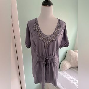 Banana Republic beaded cinch waist top